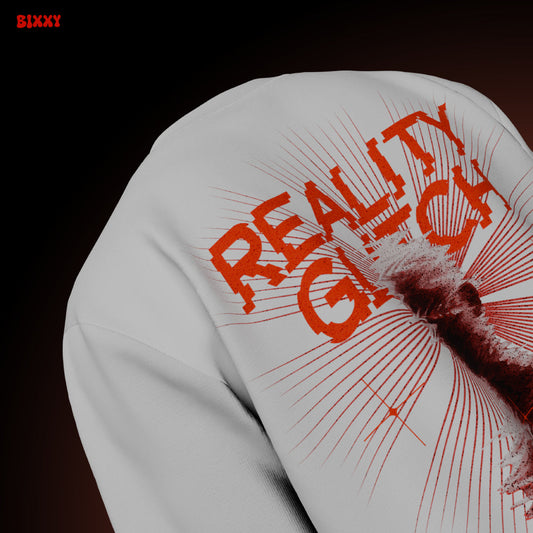 Reality Glitch Premium Unisex Oversized T-Shirt - White