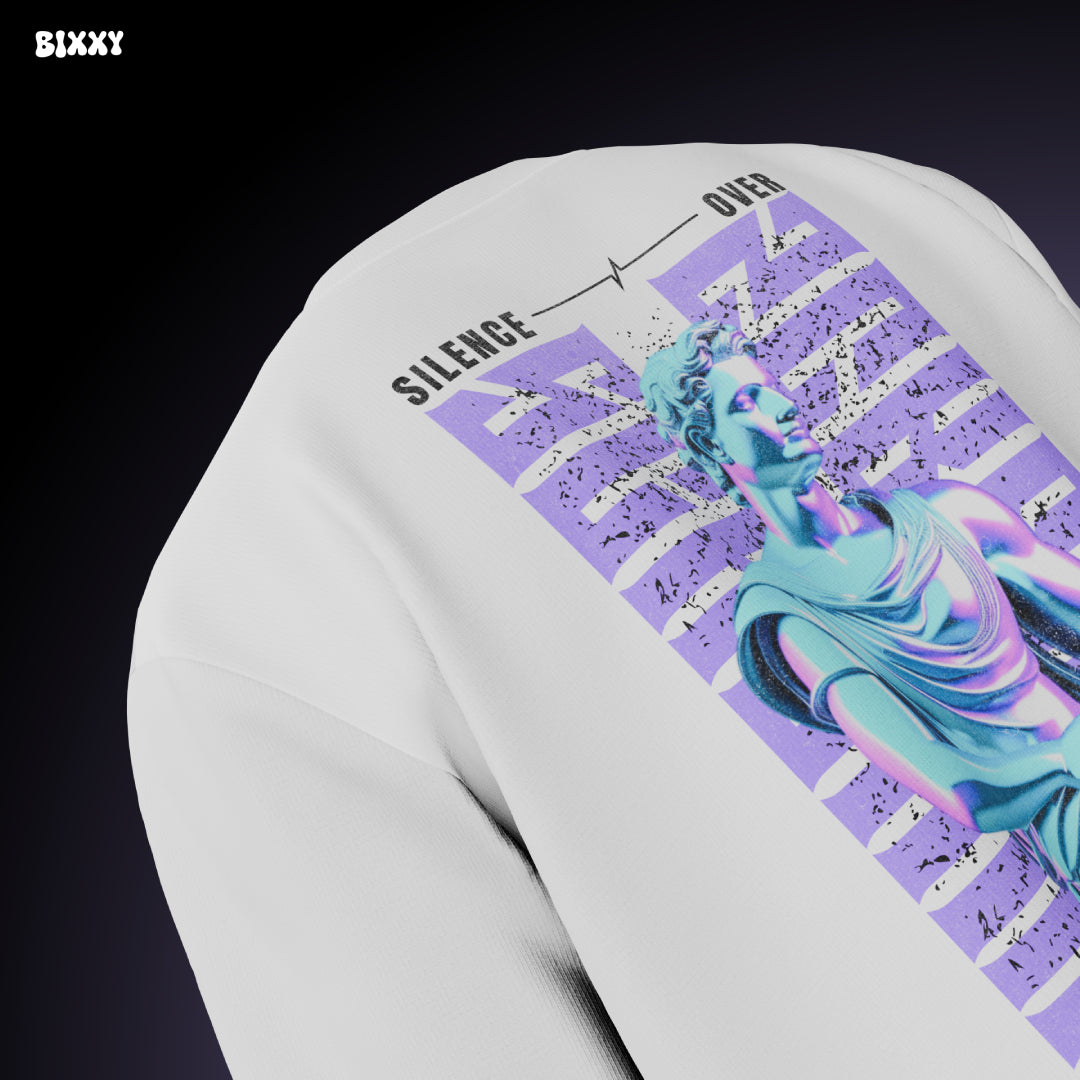 Silence Over Screams Premium Unisex Oversized T-Shirt - White